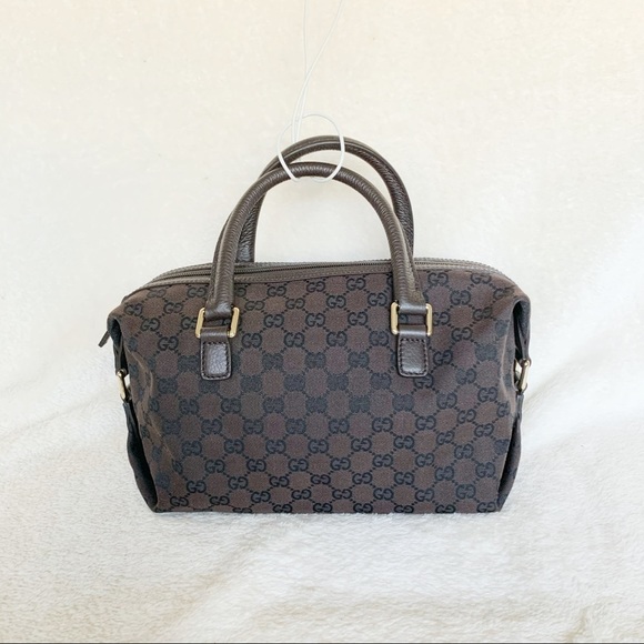 NWT Authentic Gucci GG Canvas SM Boston Satchel​ Brown - Picture 1 of 9
